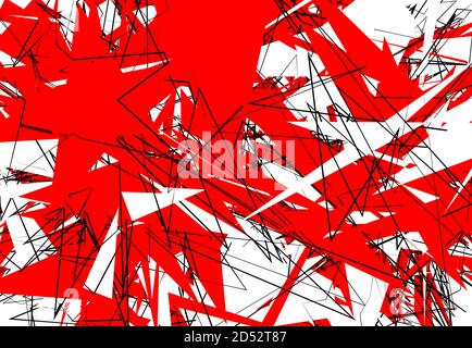 Illustration vectorielle aléatoire chaotique de l'art contemporain. Lignes, formes aléatoires. Rouge Illustration de Vecteur