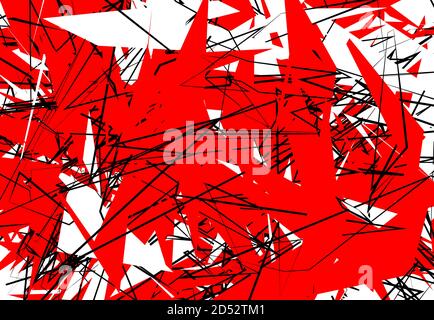 Illustration vectorielle aléatoire chaotique de l'art contemporain. Lignes, formes aléatoires. Rouge Illustration de Vecteur