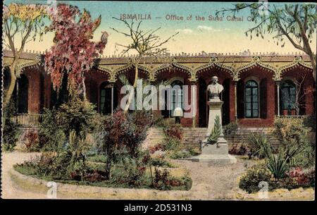 Ismailia Ägitten, Office of the Suez Canal Company, Gartenanlage, Denkmal | utilisation dans le monde entier Banque D'Images
