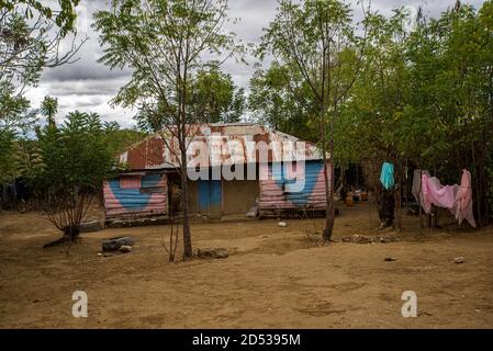 Haïti maison rurale en bois Banque D'Images