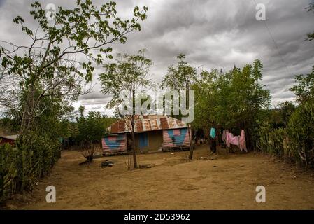 Haïti maison rurale en bois Banque D'Images