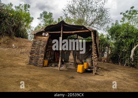 Haïti maison rurale en bois Banque D'Images