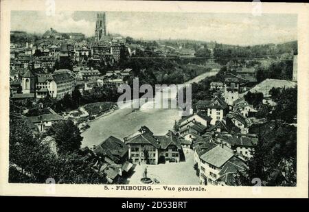 Fribourg Freiburg Stadt Schweiz, vue générale de la ville | utilisation dans le monde entier Banque D'Images