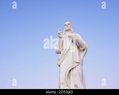 Christ de la Havane au crépuscule, province de la Habana, Cuba Banque D'Images