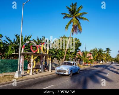 Arrêt de bus Fusterlandia, quartier de Jaimanitas, quartier de Playa, la Havane, province de la Habana, Cuba Banque D'Images