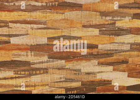 Texture de panneaux de bois de forme inhabituelle, arrière-plan Banque D'Images
