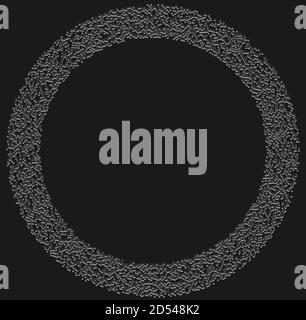 Carrés aléatoires en échelle de gris dans l'élément géométrique abstrait de formation de cercle. Cercle, mosaïque circulaire Illustration de Vecteur