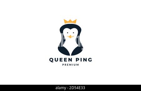 motif représentant un pingouin avec logo couronne queen Illustration de Vecteur