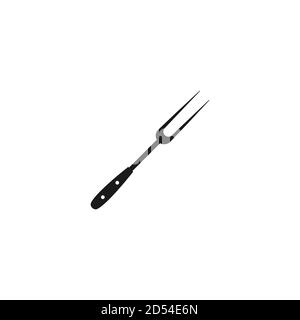 Icône fourche noire. Outils pour barbecue et grill. Couverts pour barbecue. Ustensile de cuisine. Panneau fête, cuisine, cuisine. Illustration vectorielle isolée sur blanc. Illustration de Vecteur