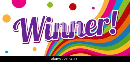 Bannière avec texte gagnant. Design lumineux. Illustration vectorielle Illustration de Vecteur