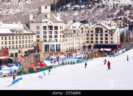 Beaver Creek Hotel and winter ski resort Colorado, United States Banque D'Images