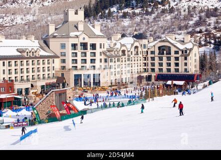 Beaver Creek Hotel et station de ski d'hiver Colorado, États-Unis Banque D'Images