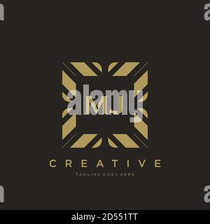 MJ initiale lettre luxe ornement monogramme logo modèle vecteur Illustration de Vecteur