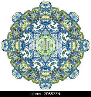 Mandala, conception de la roue de traction Illustration de Vecteur
