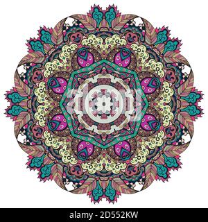 Mandala, conception de la roue de traction Illustration de Vecteur
