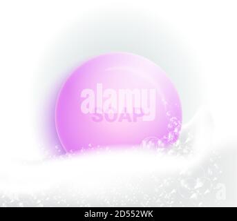 Illustration vectorielle isolée avec mousse et bulles sur fond blanc. Mousse savonneuse pour mousser. Illustration vectorielle Illustration de Vecteur