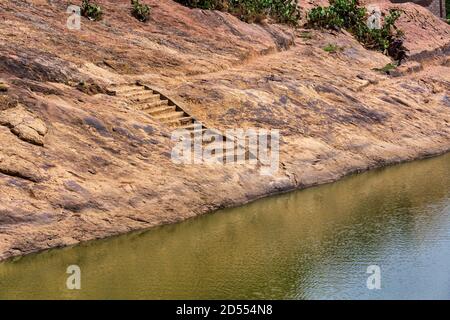 May Shum citerne, construite par la reine de Sheba au premier millénaire av. J.-C., piscine de la reine de Sheba, Aksum Ethiopie, site du patrimoine de l'UNESCO Banque D'Images