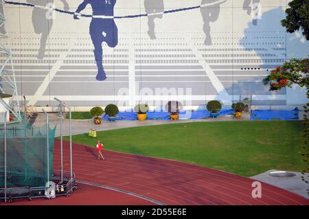 Piste de jogging au Yuen long Stadium, Hong Kong Banque D'Images