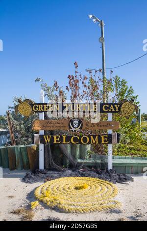 Bahamas, îles Abaco, Green Turtle Cay, New Plymouth Banque D'Images