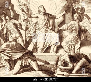 La Résurrection de Jésus, Nouveau Testament, par Julius Schnorr von Carolsfeld, 1860 Banque D'Images