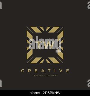 TW initial lettre luxe ornement monogramme logo modèle vecteur Illustration de Vecteur