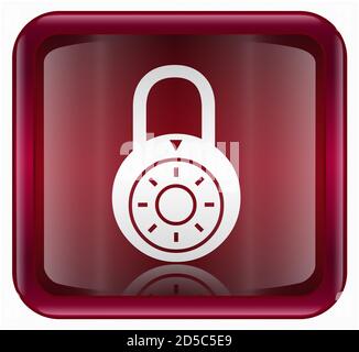 L'icône de verrouillage rouge hors Banque D'Images