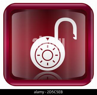 L'icône de verrouillage sur red Banque D'Images