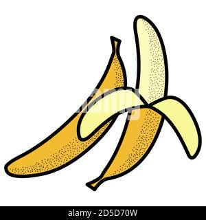 Illustration vectorielle de bananes pour logo et icône ou étiquettes d'aliments sur fond blanc Illustration de Vecteur
