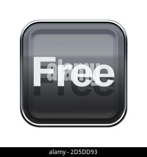 icône libre gris brillant, isolée sur fond blanc Banque D'Images