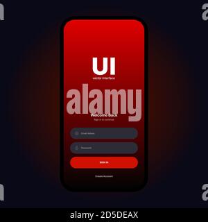Interface utilisateur de connexion. Écran de connexion. Concept de conception de l'interface utilisateur de l'application mobile. Modèle Web d'interface utilisateur Screen Form Box avec champs Nom d'utilisateur et Mot de passe Illustration de Vecteur