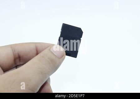 Image de la carte mémoire sur fond blanc Banque D'Images