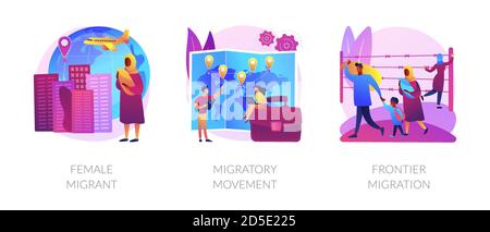 Réfugiés de guerre et discrimination sexuelle concept abstrait illustrations vectorielles. Illustration de Vecteur