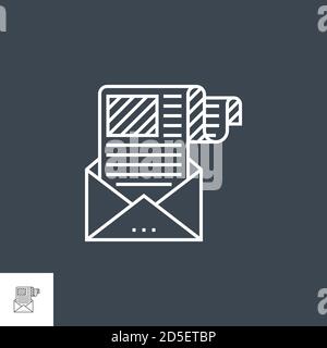 Icône de ligne de marketing par e-mail Illustration de Vecteur