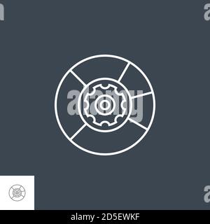 Icône ligne mince du vecteur lié à la gestion des données. Illustration de Vecteur