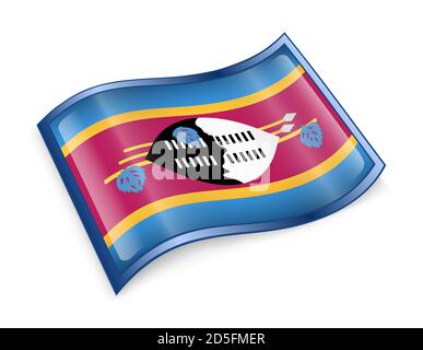 L'icône du drapeau Swaziland. Banque D'Images