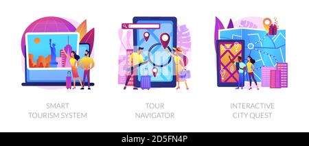 Excursions planification aventure métaphores abstraites Illustration de Vecteur