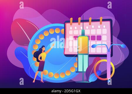 Schéma vecteur de concept de contraceptifs féminins. Illustration de Vecteur