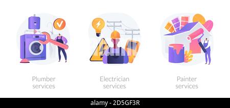 Entretien à la maison et amélioration métaphores abstraites Illustration de Vecteur