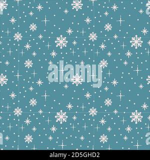 Motif vectoriel sans couture avec flocon de neige hivernal. Motif de Noël Illustration de Vecteur
