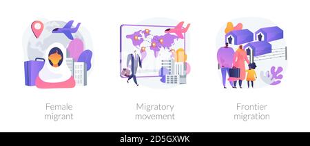 Réfugiés de guerre et discrimination sexuelle concept abstrait illustrations vectorielles. Illustration de Vecteur