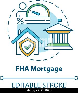 Icône de concept hypothécaire FHA Illustration de Vecteur