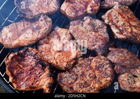 Steak de porc grillé Banque D'Images