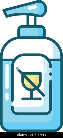 Assainisseur sans alcool bleu icône de couleur RVB Illustration de Vecteur