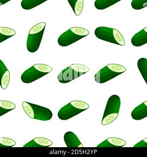 Illustration sur le thème du concombre vert à motif lumineux, plante végétale pour le phoque. Motif végétal composé de beau concombre, beaucoup de plantes. Simp Illustration de Vecteur
