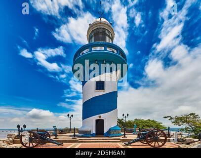 Phare de Santa Anna fort Las Penas quartier point de repère de Guayaquil Équateur en amérique du Sud Banque D'Images