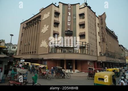 Vue sur le cinéma « élite ».l'une des plus anciennes salles de cinéma du Vieux Delhi se prépare à rouvrir à partir du 15 octobre. Banque D'Images