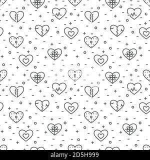 Motif sans couture avec éléments pour le jour de la Saint-Valentin ou le mariage Illustration de Vecteur