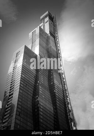 Tour Vista. Chicago Skyscraper en noir et blanc Banque D'Images