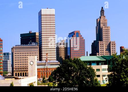 Providence, horizon de Rhode Island Banque D'Images