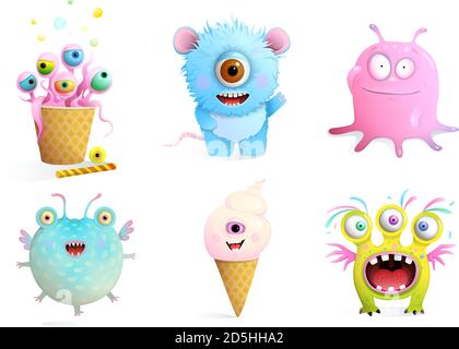 Collection de personnages de Monsters fictifs pour enfants Illustration de Vecteur